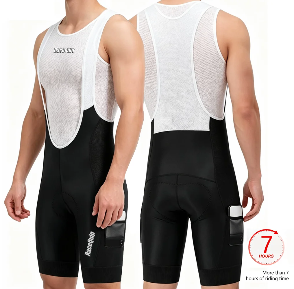 RACEQUIP Calções de Ciclismo Acolchoados Masculinos para MTB e Estrada, Roupa de Ciclismo Respirável, Culotes Ciclismo Hombre