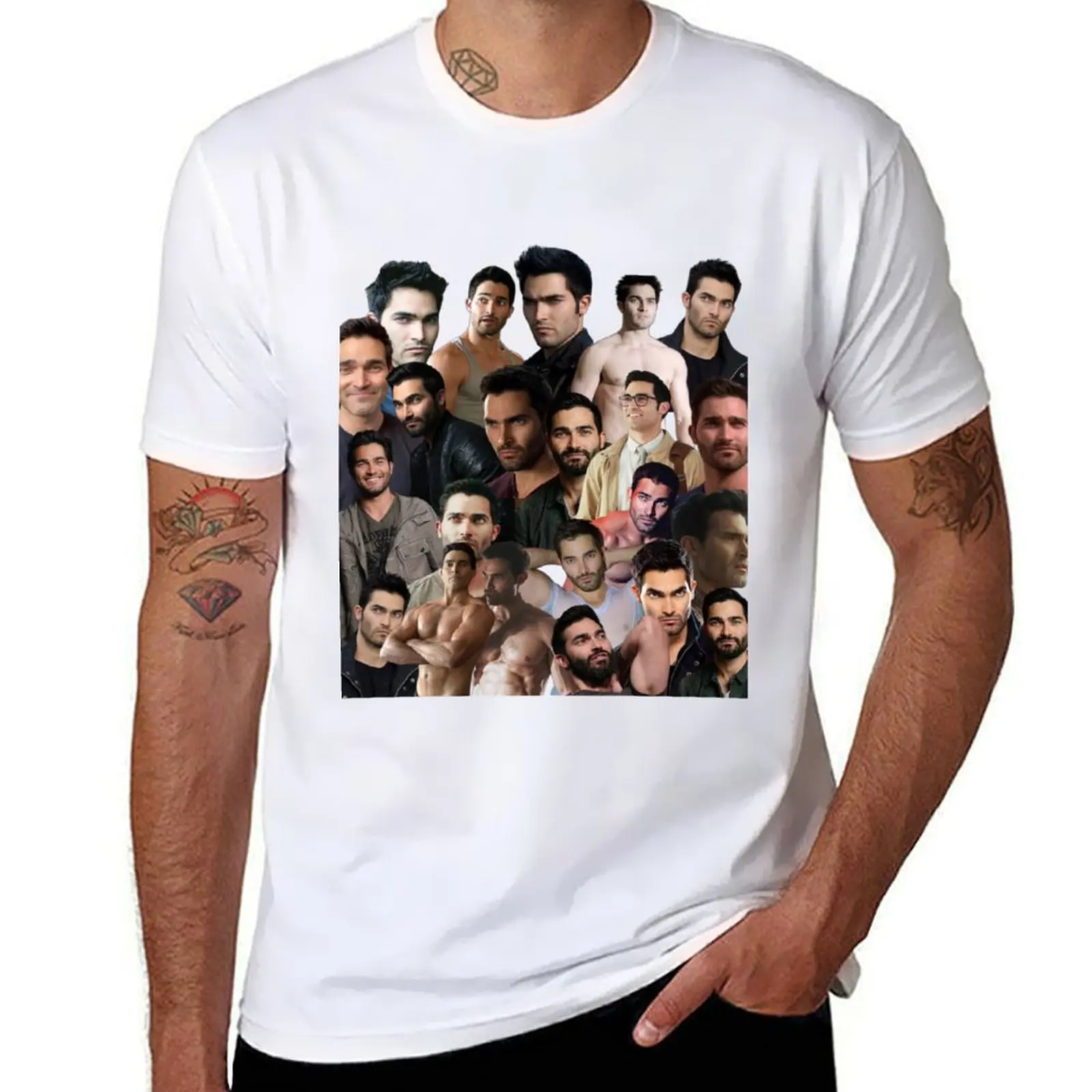 

tyler hoechlin photo collage T-Shirt t shirts for man graphic vintage anime t shirts for man T-Shirt
