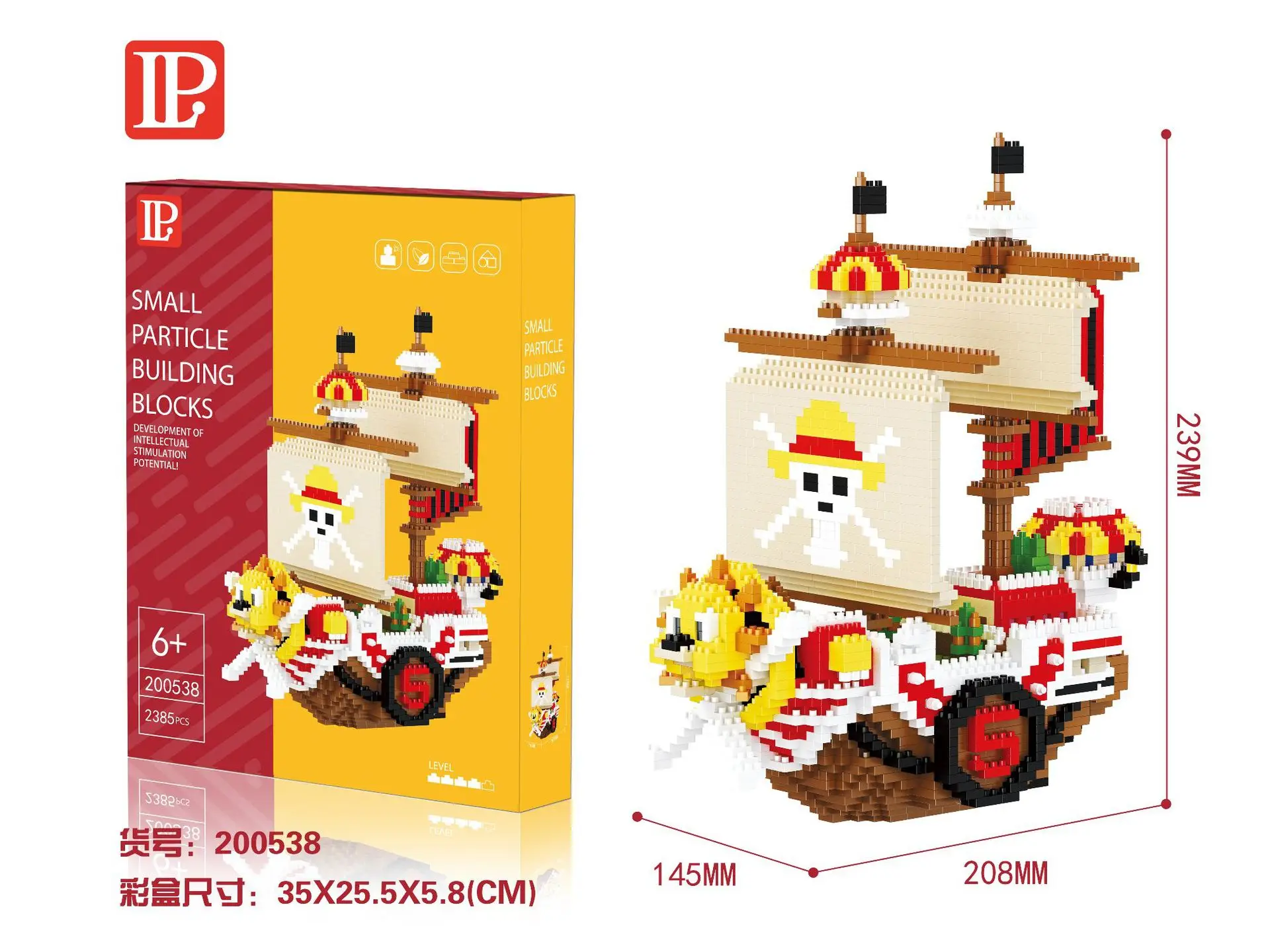 One Piece THOUSAND SUNNY Building Block Diamond Bricks Anime Going Merry Pirate Ship Mini Toy Figure For Children