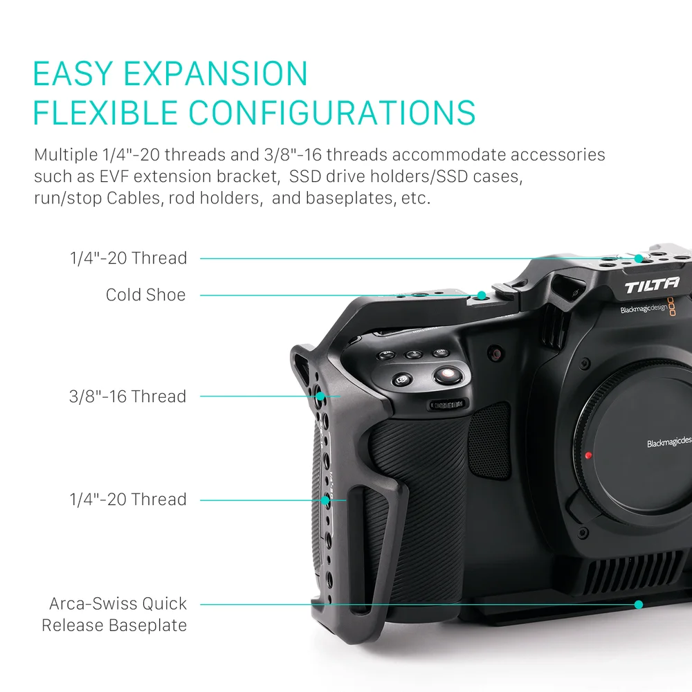 Tilta BMCC 6K Kit dasar Cage kamera, dengan TA-T64-B-B pegangan atas untuk BMCC 6K TA-T64-FCC-B braket hitam