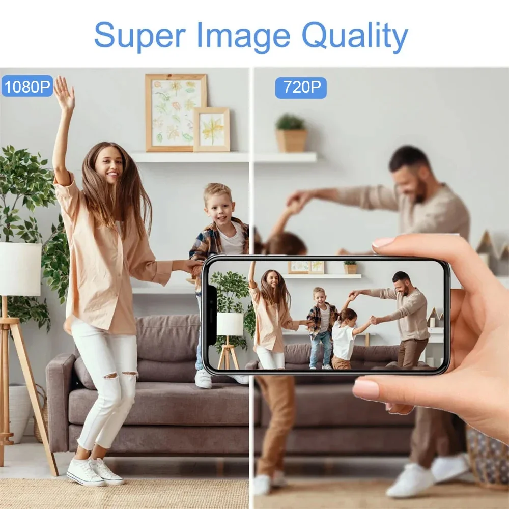Mini cámara inalámbrica Full HD 1080P para niñera, cámara de seguridad, grabación en bucle con visión nocturna, para seguridad interior y exterior en el hogar y la Oficina