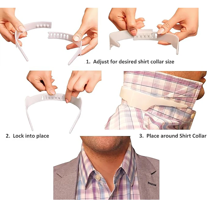 Adjustable Shirt Collar Support T-Shirt Stand Collar Shaper Shirt Anti-roll Fixed Shaper Collar Stay Bundle Kit Clothe Accessory