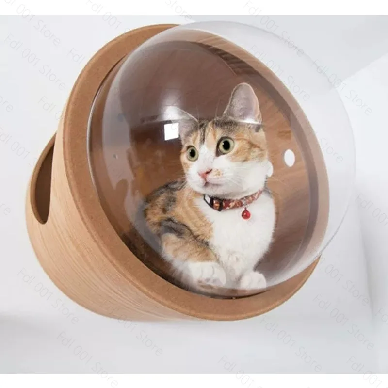 Japanese space capsule wall-mounted wooden cat climbing frame cat house nest universal in all seasons does not occupy  platform