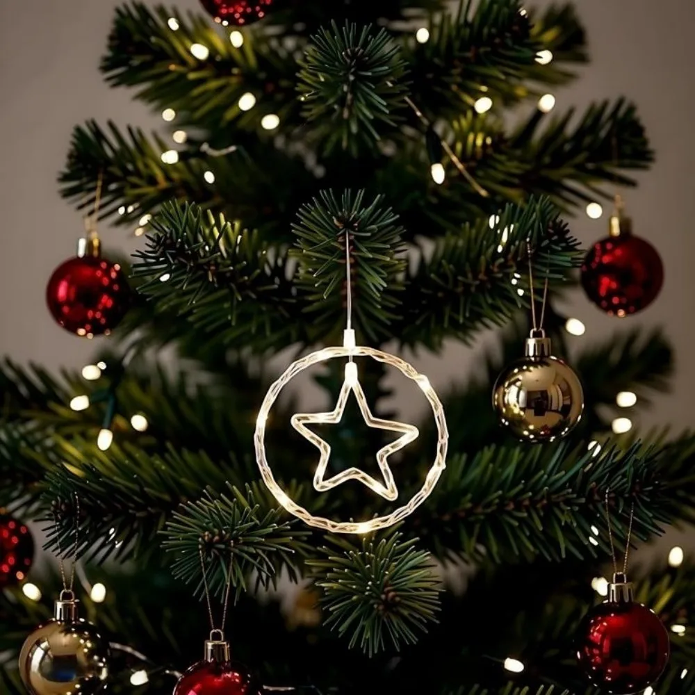 2 шт. прозрачная круглая лампа на присоске со звездой и луной, питание от батареек 3AA (искл.), используется для украшения вечеринки, комнаты и Рамадана