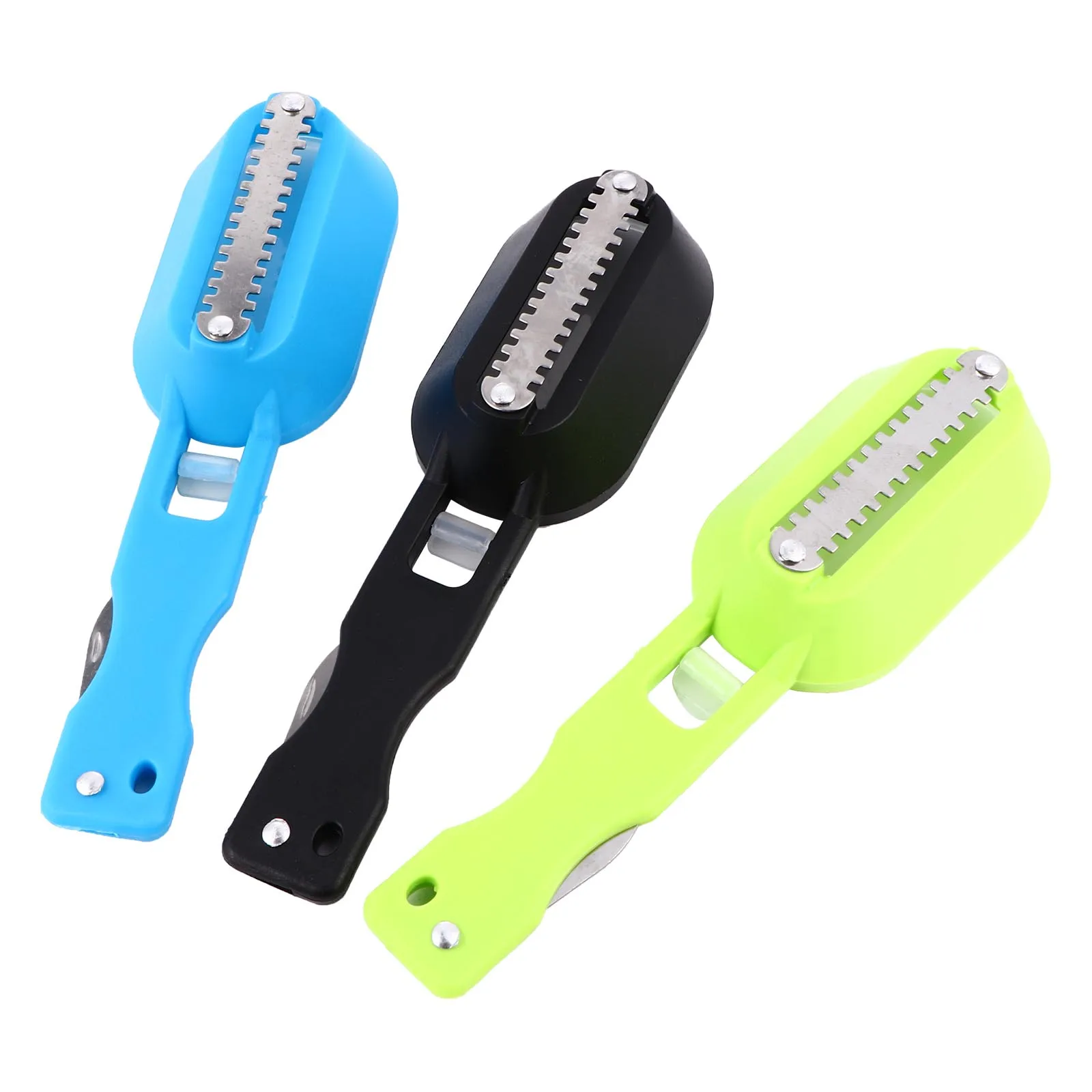 

3Pcs Scraper Lightweight Kitchen Tool PP Material Stainless Steel Blade Removable Scales Fish Cleaning Gadget