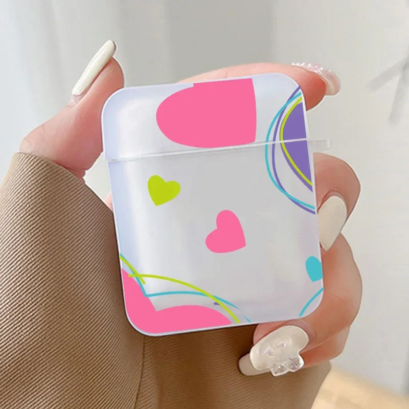 Apple Airpods Pro用のカラフルなハート型保護ケース,Airpod 4,Airpod 1,2,3,4用のシリコン保護ケース