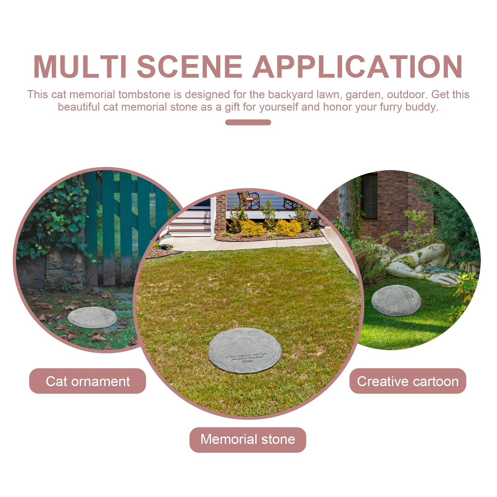 

Resin Pet Memorial Stone Paw Appearance Photo Insert Ideal for Garden Porch Front Yard Decoration Dog Memorial Gifts