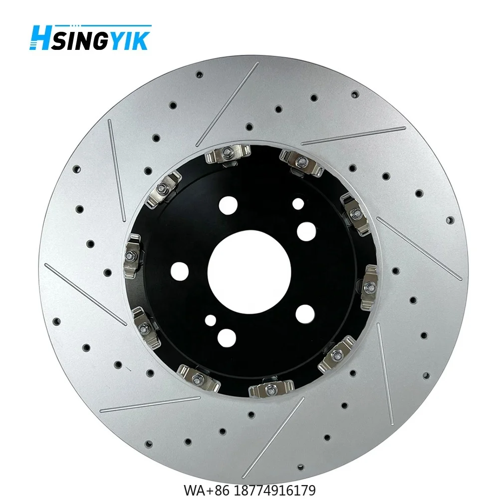 

Sports Car Front Braking System Cap 2 Piece Aluminum 6061 355mm32mm Floating Brake Disc for
