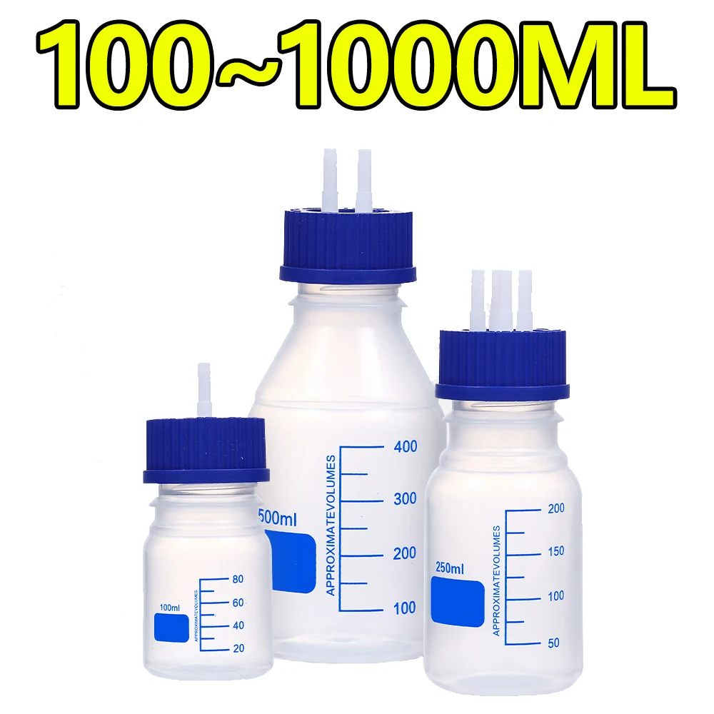 

Plastic refill bottle, single pass, double pass, three pass, four pass, laboratory reagent refill bottle, blue cap 100~1000ml