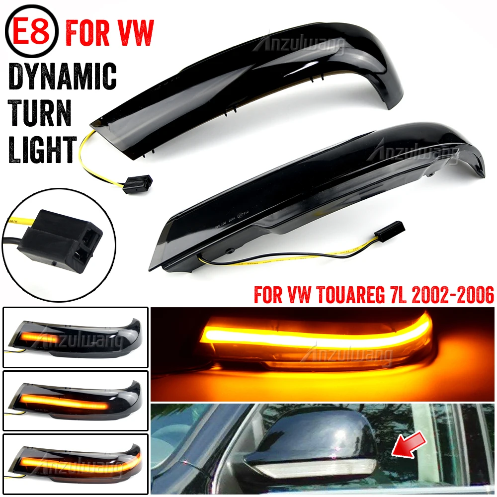1 Pair For VW Volkswagen VW Touareg 7L 2002 2003 2004 2005 2006 Car Dynamic Turn Signal Lamp Side Mirror Sequential LED Light view 3
