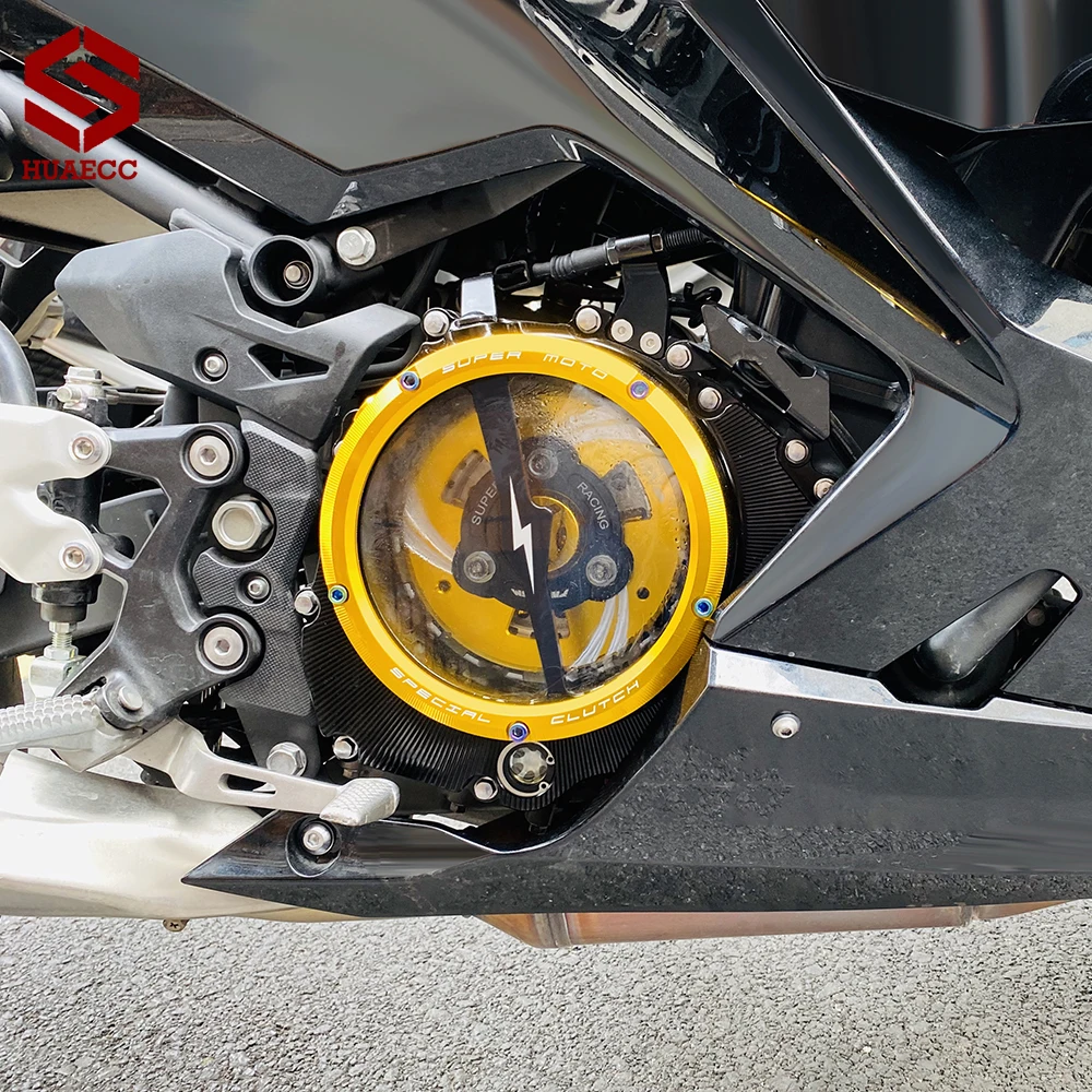 CNC Racing Clear Clutch Cover & Spring Retainer R for Kawasaki Ninja 500 Ninja500 2024 2025 2026