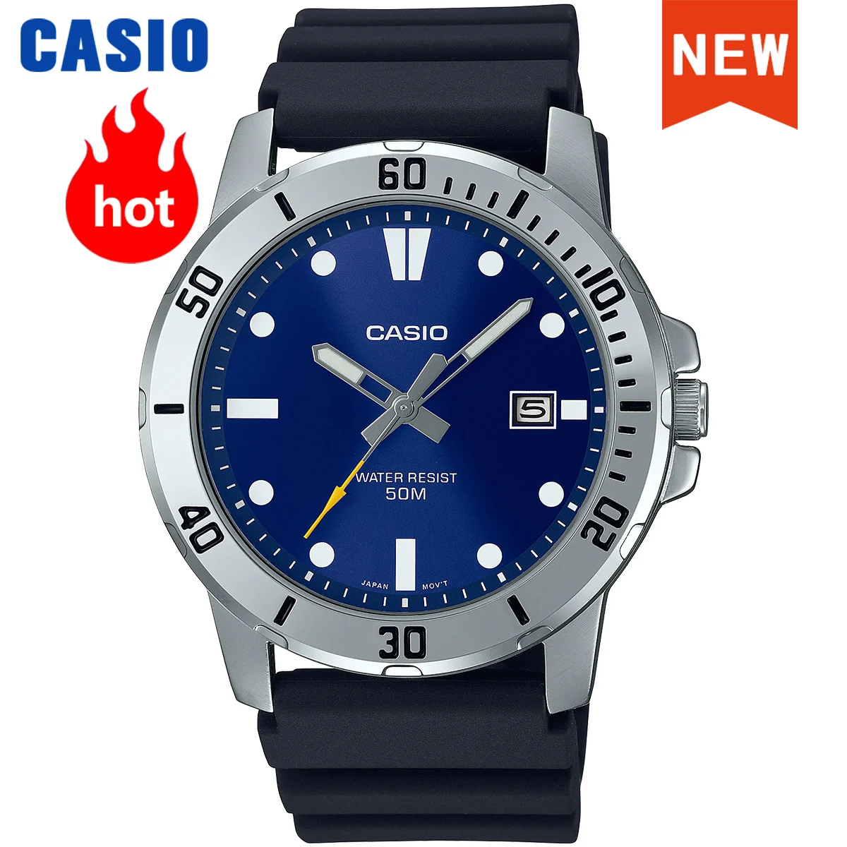 Casio Watch for Men Business Fashion Resin Strap Waterproof Watch MTP-VD01-2E