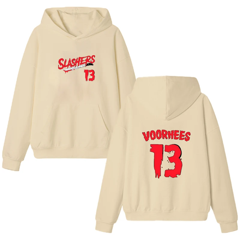 Friday 13th Double Sided Printed Hoodies Men women Long Sleeve Sweatshirt Fashion Fleece Pullover vintage streetwear tops Unisex