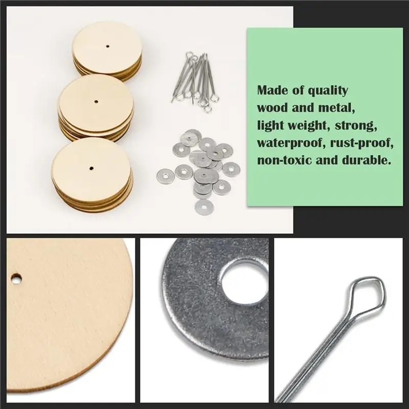 ABMO 30 Sets Joint Connectors Cotter Pin Joints And Wooden Fibreboard Disks Movable Engage Bolt Accessories, 40Mm