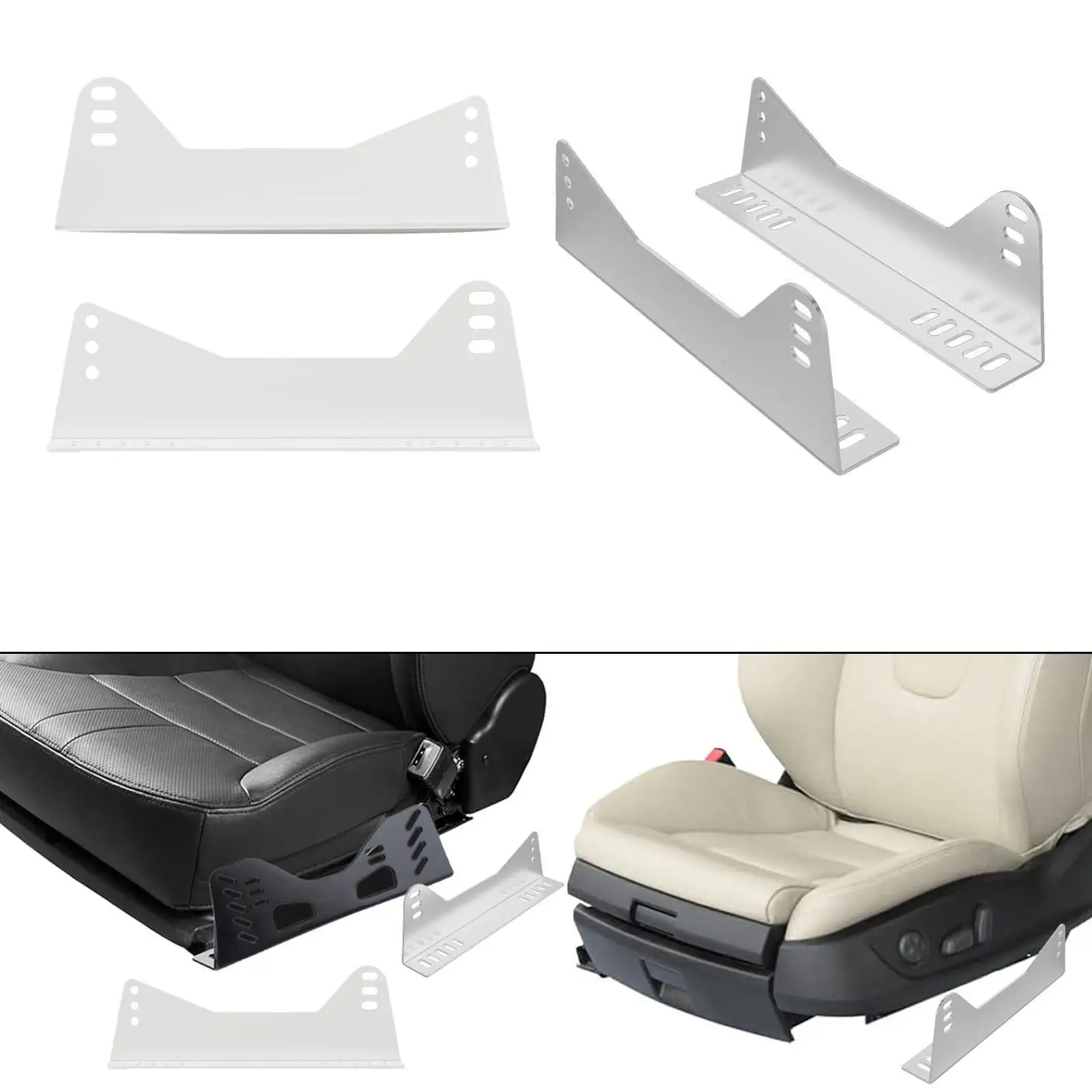 High Strength Race Seat Bracket Kit L Shape Side Mount Iron Accessories Universal for Bucket Seats Installation