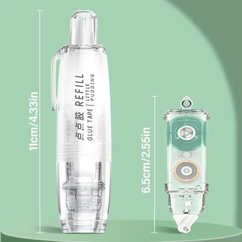 360 Degree Rotation Tip Pen Shape Double Sided Adhesive Replaceable Core Press Roller Glue Tap Scrapbooking Student Stationery