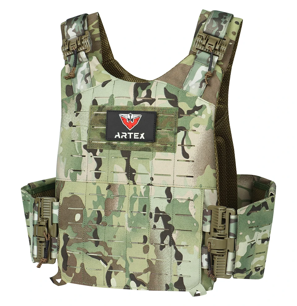 ARTEX Tactical Outdoor Vest for Men /1000D Nylon Quick Release Laser-Cutting Modular Lightweight Vest Training weighted vest