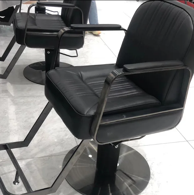 Simple stainless steel armrests for hair salon chairs and hair salons, European style hair salon chairs, lift and drop hair cutt