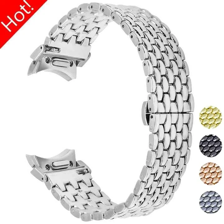 No Gaps Steel Strap for Samsung Galaxy Watch 6 Classic 43mm 47mm Metal Quick Fit Band for galaxy watch 6/5/4 40mm 44mm 5Pro 45mm
