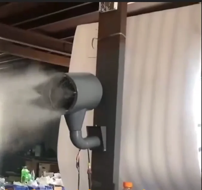 #￥forElectric Industrial Fan Farm SprayCooling Centrifugal HumidifierWorkshop CoolingPlant Wall HangingWater MistCeiling Fan OEM