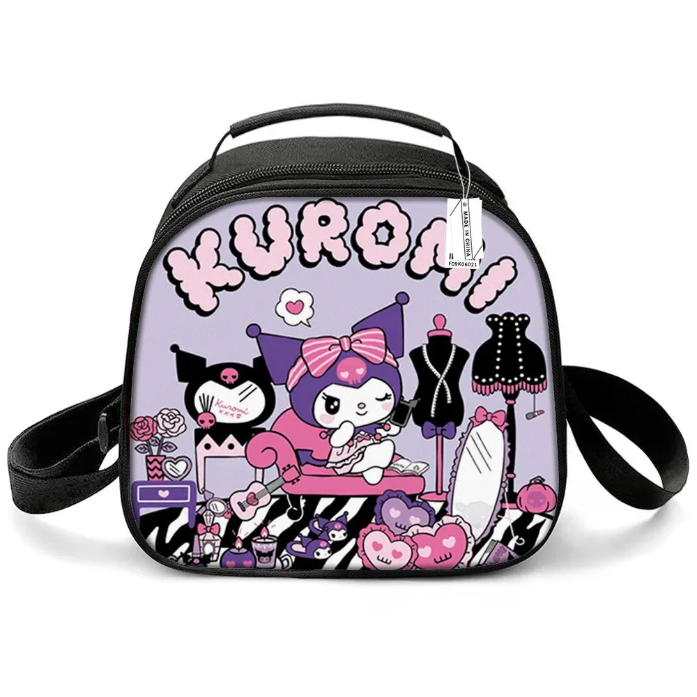 Borsa da pranzo portatile carina del fumetto caldo per studenti delle scuole primarie e secondarie Kuromi Kuromi borsa isolante per borsa del