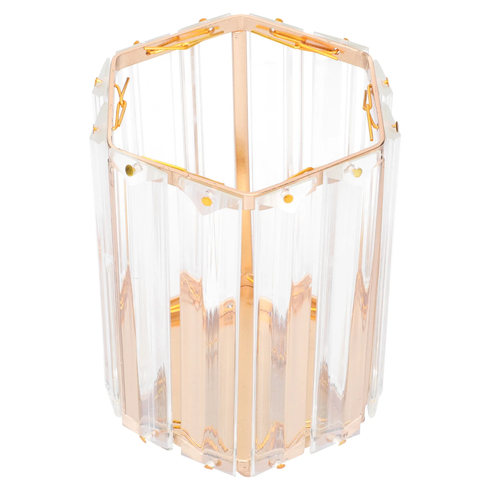 

Premium Glass Makeup Brush Holder Geometric Pen Container for Desk Storage Organizing Eyebrow Brushes Cosmetics Stationery