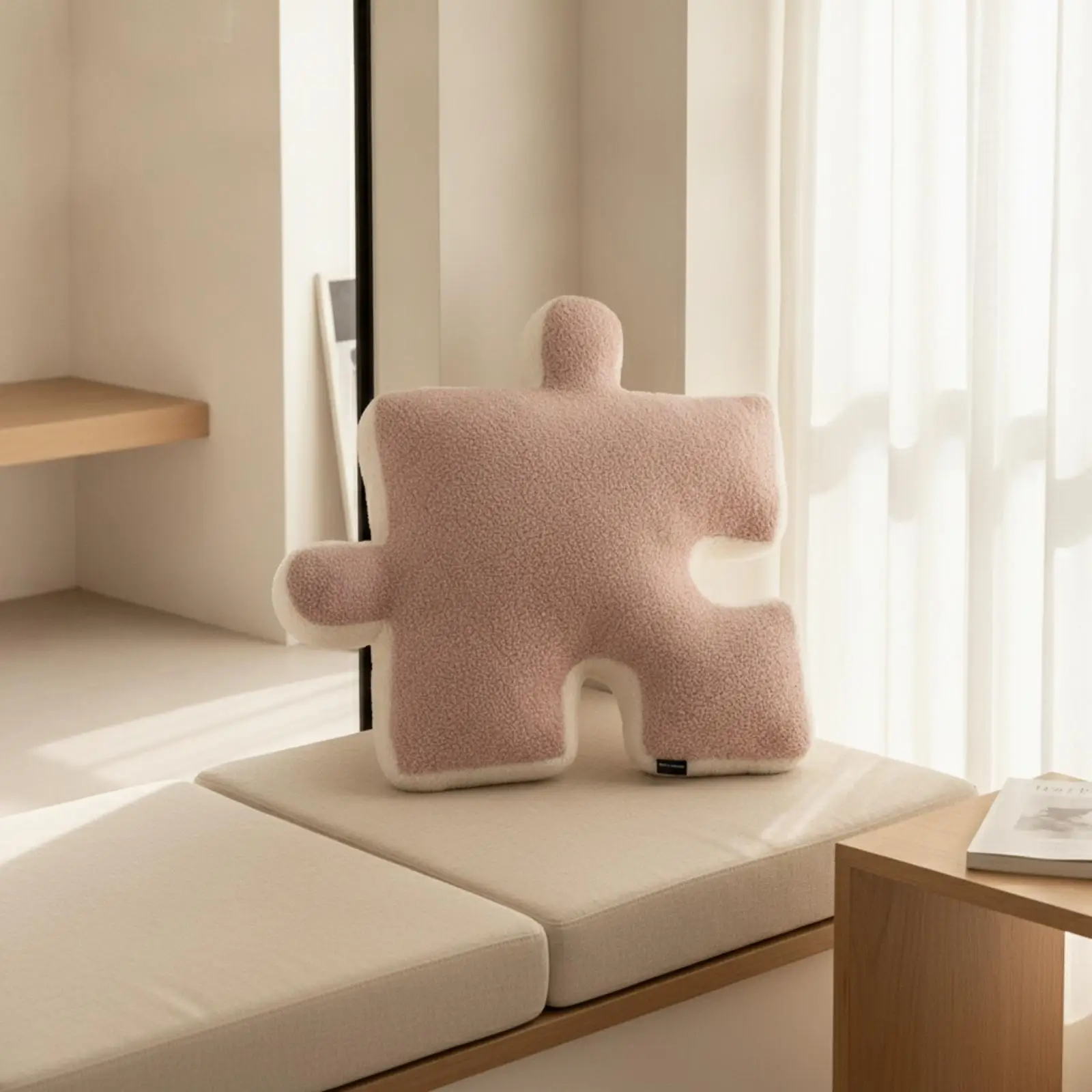 Puzzle Piece Pillow Puzzle Shape Decorative Cushion Soft Floor Cushion Waist Throw Pillow Window Sill for Sofa Bed Home Ornament