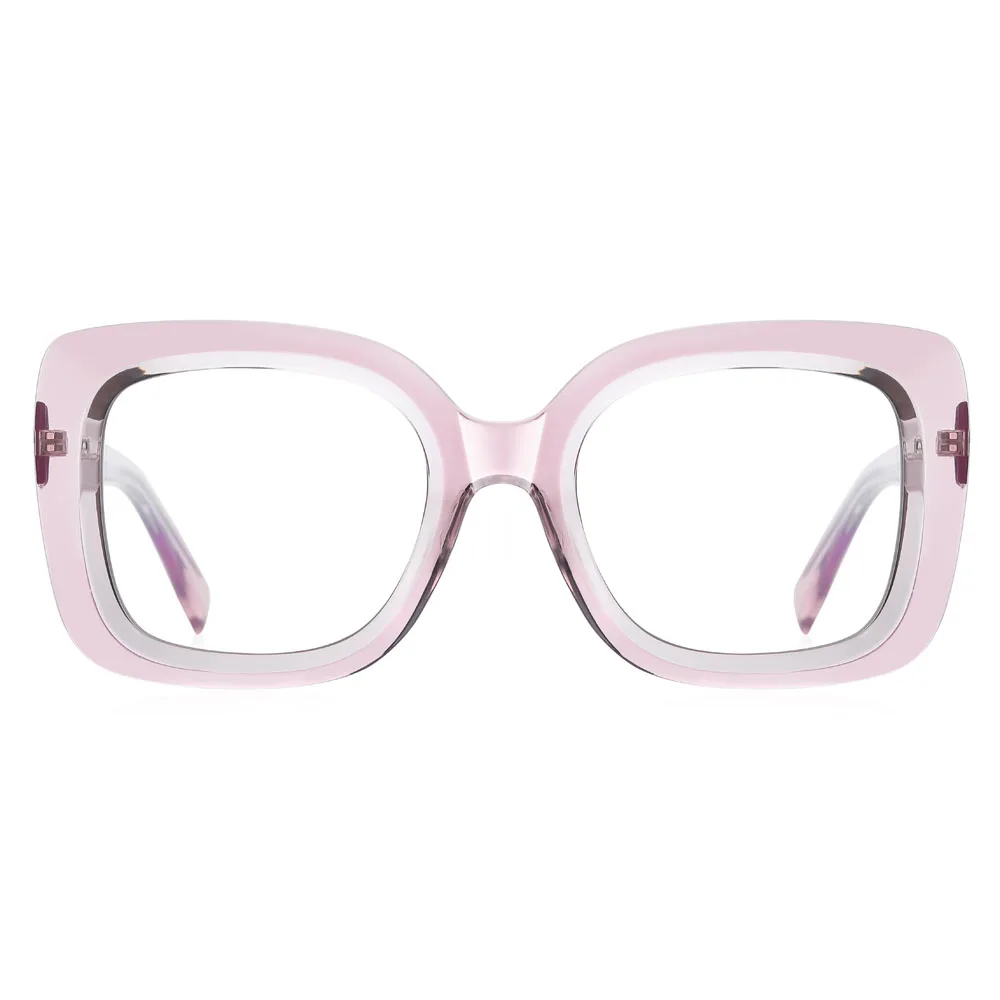 Kachawoo square glasses blue light filter female pink green blue TR90 acetate fashion eyeglasses frame for women European style