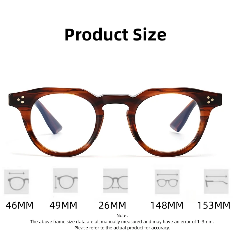 FIRADA 2025 Fashion Comfort Glasses Retro Acetate Eyewear Luxury Optical Prescription Eyeglasses Frames For Men Women BT55008-C