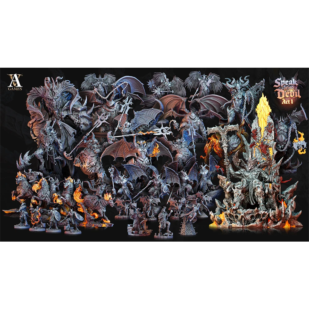 Abyss Lord, Fallen Angel, Hell Knight, Demon, DND, Running Group, Board Game, Battle Chess Model, Big Opponent