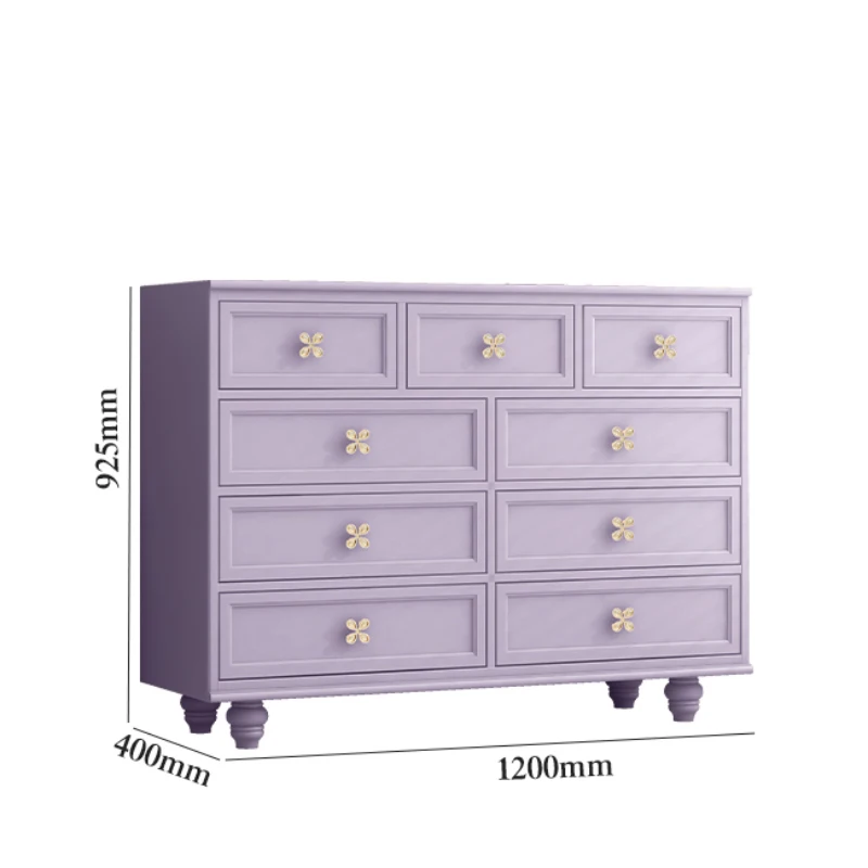 9 Drawers Vintage Pink Living Room Cabinets Storage Master Bedroom Bedside Cabinet  Entrance Furniture Buffet Dresser Modular