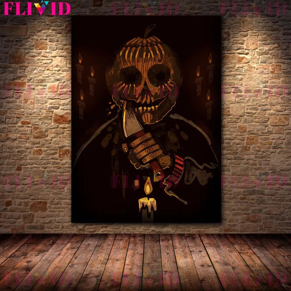 Demons In Apocalypse Retro Wall Art Canvas Painting Death Horsemen And Skeleton Girl Poster And Prints Home Decoration Unframed