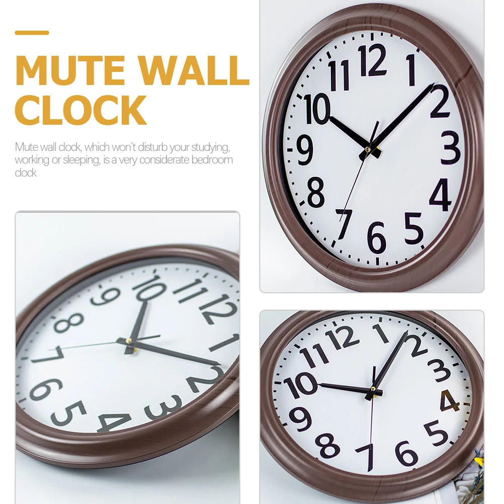 

Operated Silent Wall Clock Round Vintage Style Non Ticking Decorative Hanging Clock for Bedroom Living Room Office