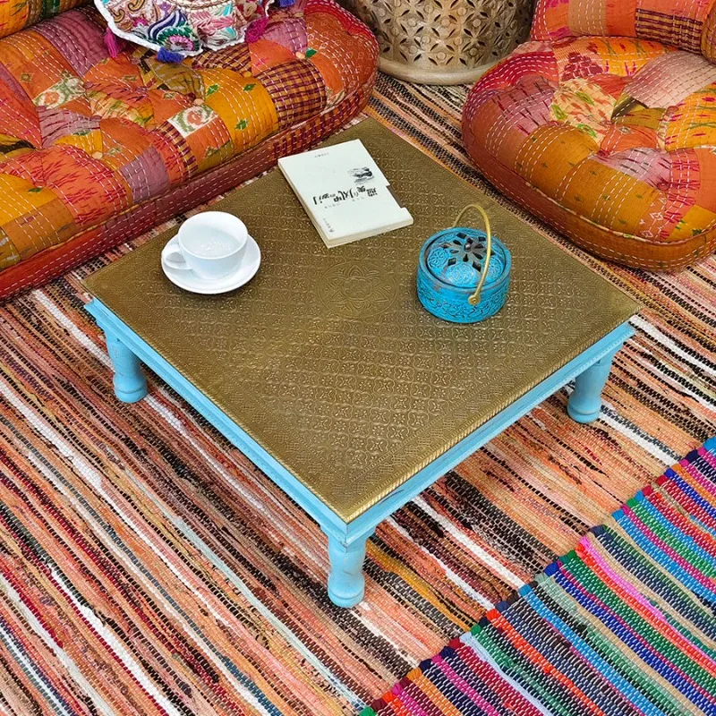 Solid wood clad copper bay window living room balcony small tatami kang several small tea table bed study low table