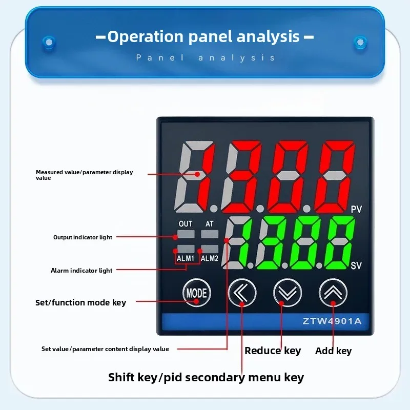 Digital display intelligent electronic thermostat temperature control switch thermocouple thermal resistance