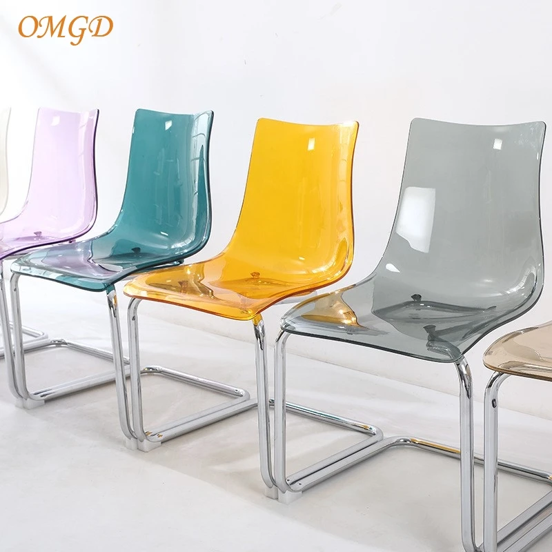 Omgd Modern Simple Transparent Chair Designer Acrylic Toyas Dining Chair Home Netflix Creative Backrest Dining Table And Chairs