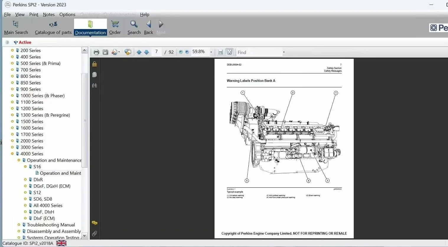 2023A 2018A Perkins SPI2 Service Manual and Parts Information System