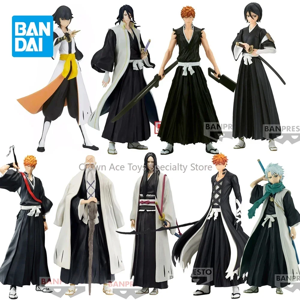 Bandai Banpresto Solid and Souls Bleach Unohana Retsu Inoue Orihime Zaraki Kenpachi Abarai Renji Anime Figure Model Trendy Toys