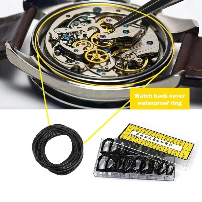 

0.5/0.6mm O-Ring Seal Gasket Watch Case Rubber Waterproof Oil-resistant Watch Bottom Cover Gasket Watch Repair Tools Accessory
