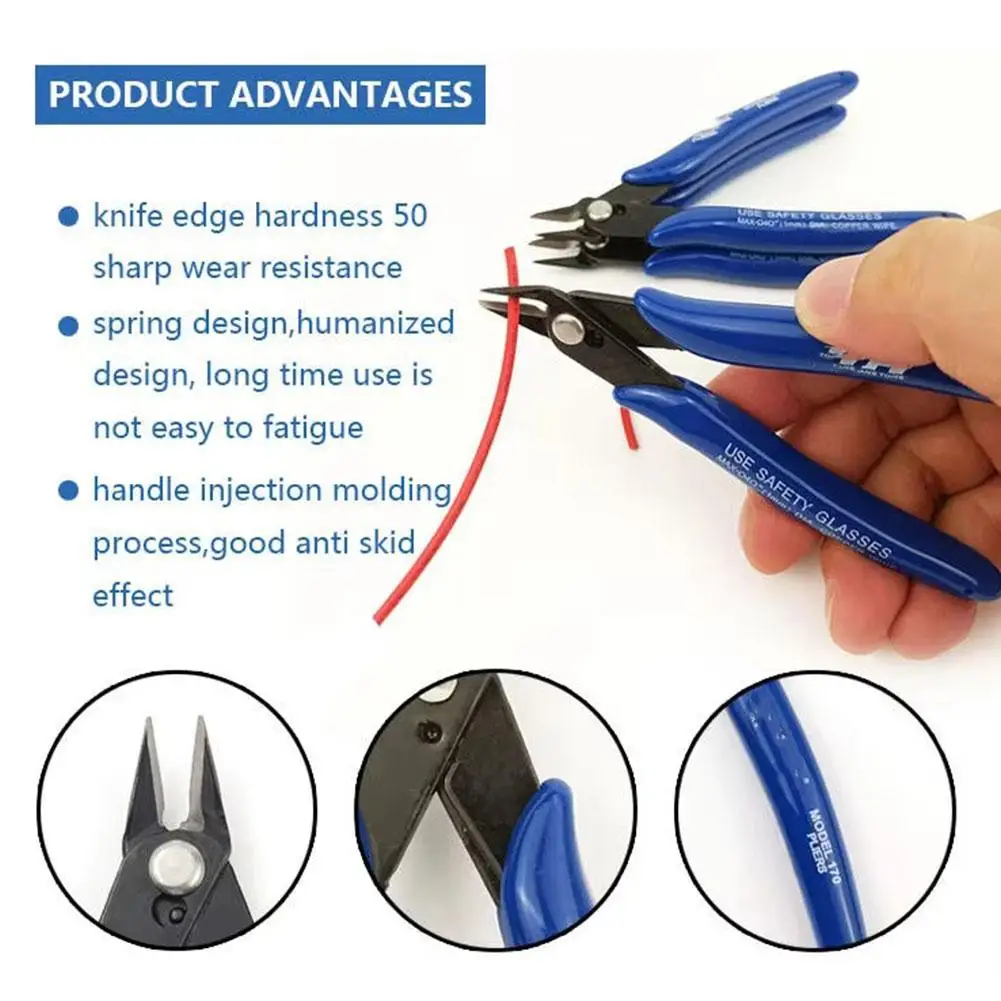Multi Functional Pliers Electronic Diagonal Side Cutting Nippers Cable Cutter Universal Pliers Stainless Steel Nipper Home Tools