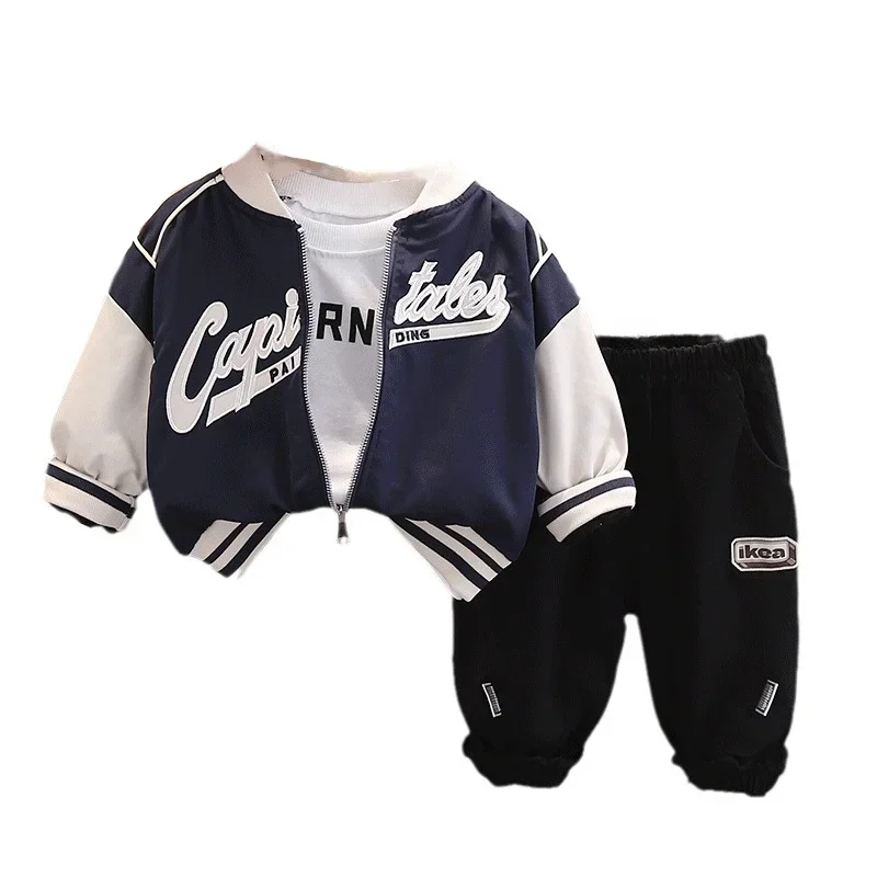 

New Spring Autumn Baby Girls Clothes Suit Children Boys Jacket T-Shirt Pants 3Pcs/Sets Toddler Sports Clothing Kids Tracksuits