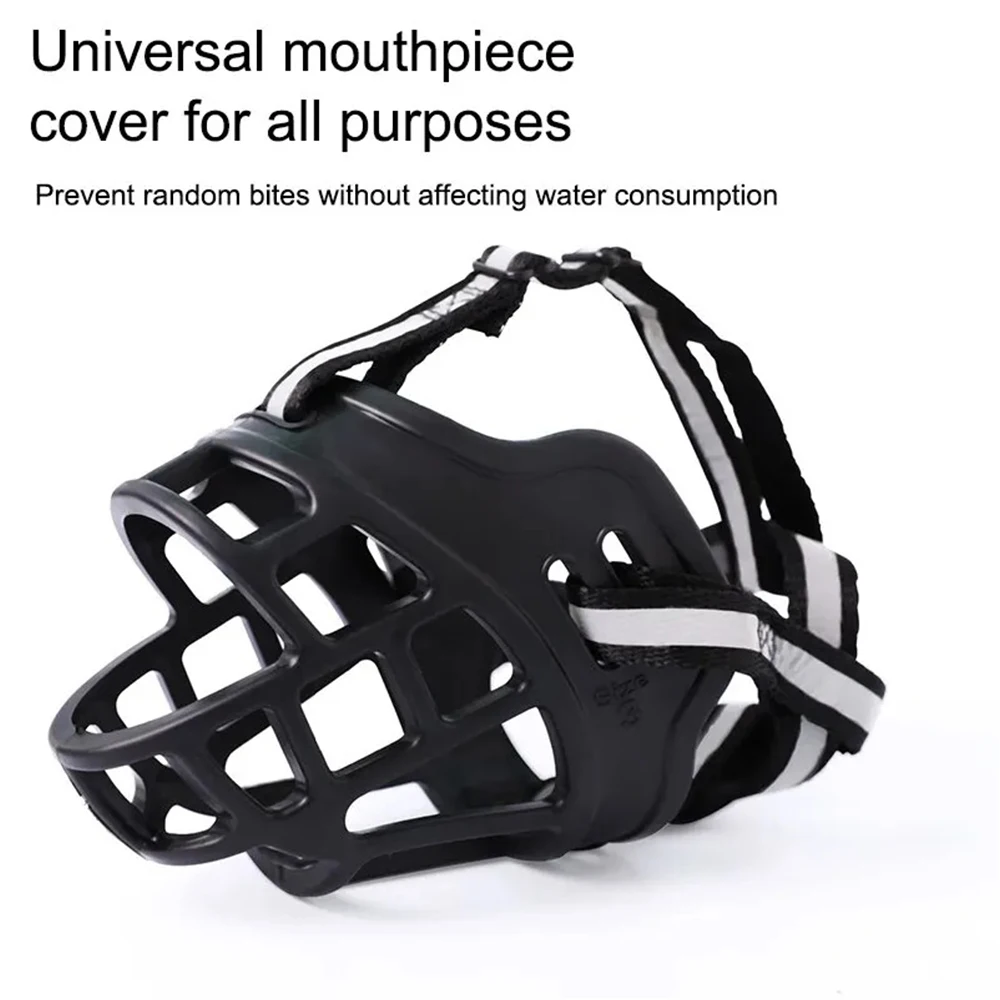 1PC Dog Comfy Breathable Basket Muzzle Guard Against Biting And Barking Medium And Large Dog Mask Anti-barking Muzzle For Pets