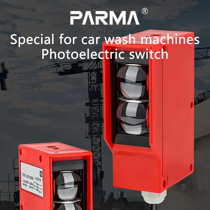 The engineering car wash machine features a long-distance photoelectric switch with adjustable diffuse reflection infrared senso