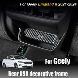 For Geely Emgrand 2021 2022 2023 2024 USB decorative frame behind armrest box sticker Dust cover Decorative frames Interior