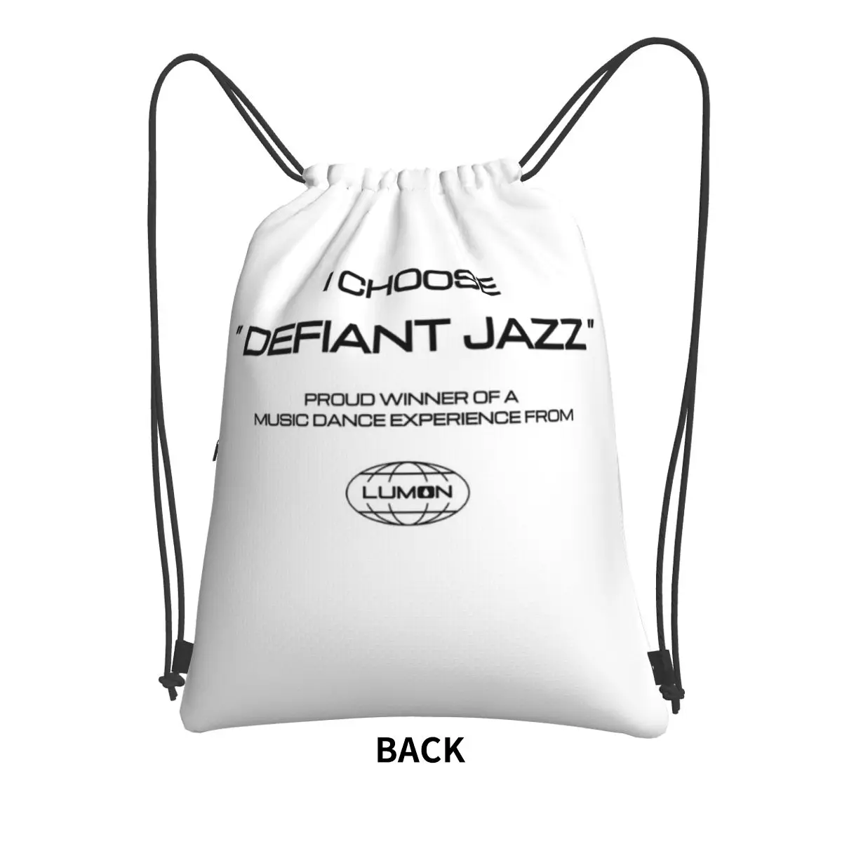 Lumon Severance I Choose Defiant Jazz Backpacks Portable Drawstring Bundle Pocket Shoes Bag Book Bags for Travel School