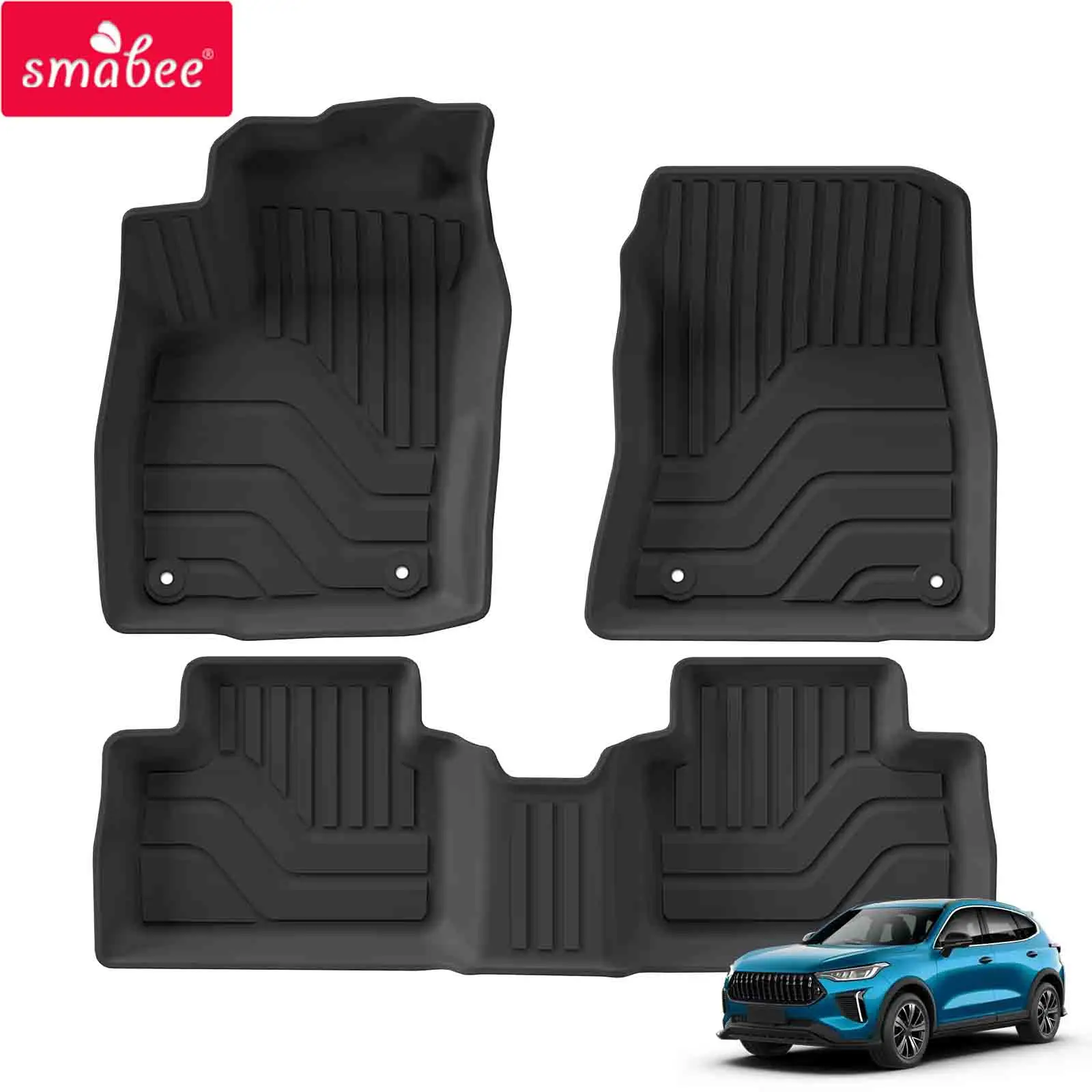 

Smabee Left Drive for Haval Jolion 2021-2024 Fuel Version TPE 3D Car Floor Mat All Weather Waterproof Trunk Pad Accessories