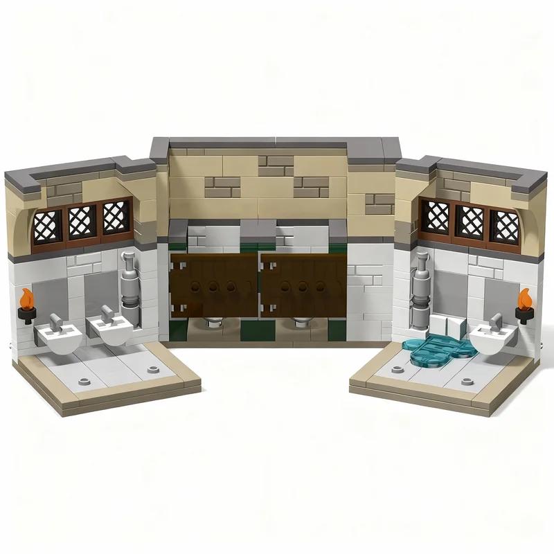 

NEW 328PCS MOC Magic Movie Castle Bathroom Modular 25 Model Technology DIY Assembly Building Blocks Display Birthday Gift Home