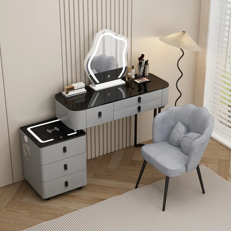 

Computer Princess Makeup Table Simple Bedroom Solid Wood Multi-layer Dresser Intelligent Service Vestidores Trendy Furniture