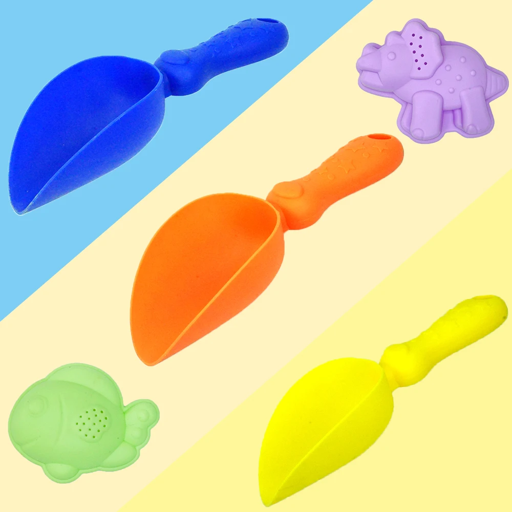 Beach Dinosaur Mold Soft Rubber Shovel Mini Snow Toy Sandbox Set Building Snow Beach Game Water Play Tools Outdoor Toy Kid Gift