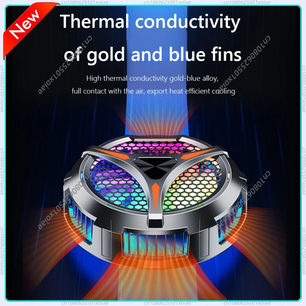 Magnetic Phone Cooler Fan with Temperature Display Universal Tablet Cooler RGB Lighting Radiator Cooler 18W for Dedicated Tablet
